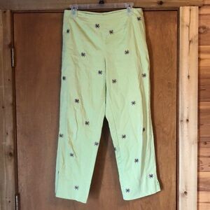 Nouveaux Y2K style capri pants with embroidery